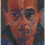 Sassy jelzéssel: Arckép. Olaj, karton. 33,5x23,5 cm.