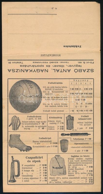 Szabó Antal Nagykanizsa Sportárú-, fegyver és lőszer nagykereskedés képes árjegyzék 4 p + 1 kihajtható levelezőlap - Image 3