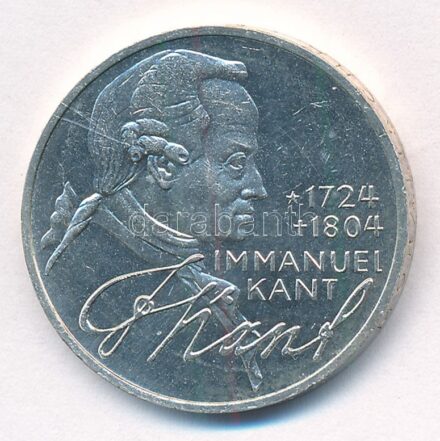 Német Szövetségi Köztársaság 1974D 5M Ag 'Immanuel Kant születésének 250. évfordulója' T:1,1- Federal Republic Germany 1974D 5 Mark Ag '250th Anniversary - Birth of Immanuel Kant' C:UNC,AU Krause KM#139