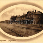 1914 Sárbogárd, pályaudvar, vasútállomás. Braun Miksa kiadása (EK)