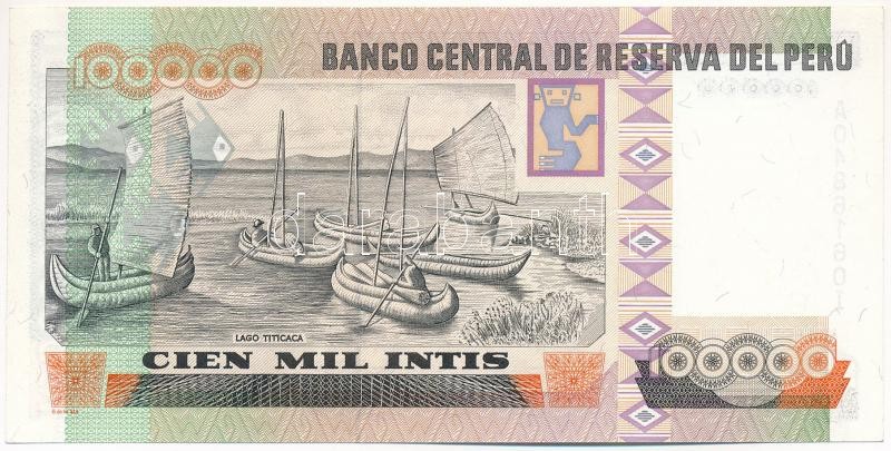 Peru 1989. 100.000I T:I,I- Peru 1989. 100.000 Intis C:UNC,AU Krause P#145 - Image 2