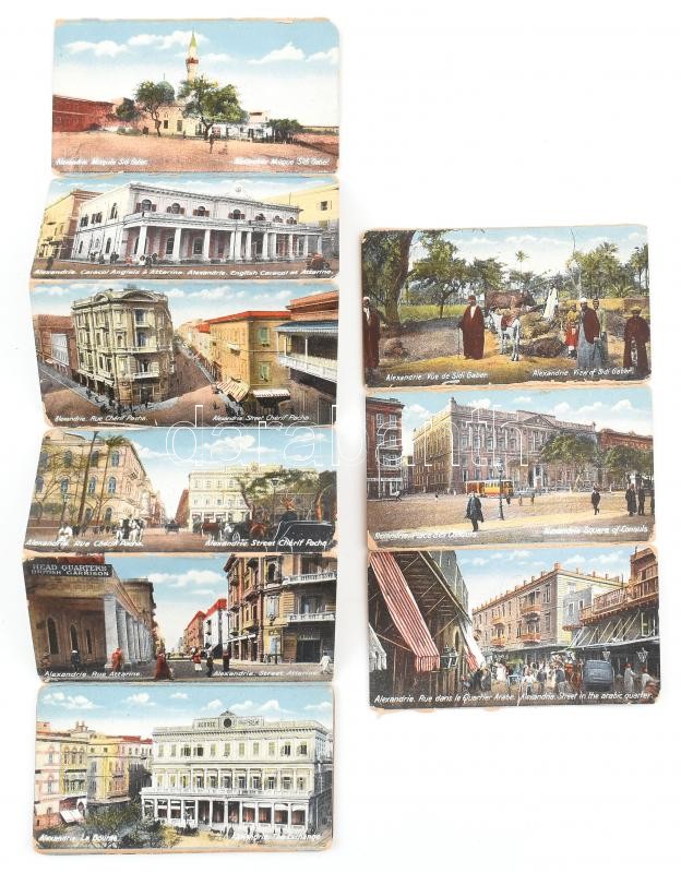 cca 1900 Egyiptom, Alexandria 10 képes leporello 9x5 cm