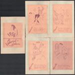 1956 Erotikus, pajzán kalendárium, 13 db kártya, 14x9 cm méretben