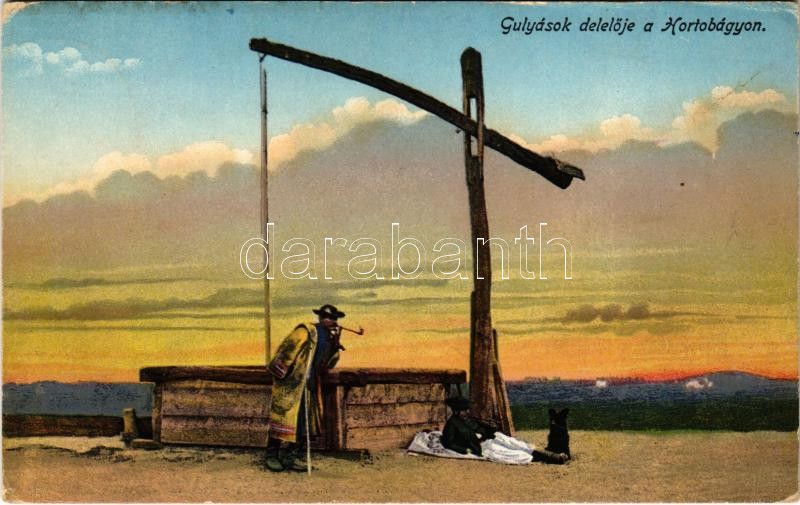 1915 Hortobágy, Gulyások delelője, magyar folklór + 'II./86. Ersatzkompagniekommando' (EK)