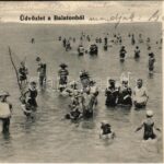 1905 Balaton, Üdvözlet a Balatonból. Strand, fürdőzők
