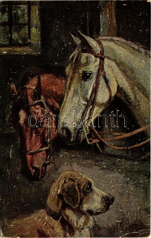 Horses and dog (b)