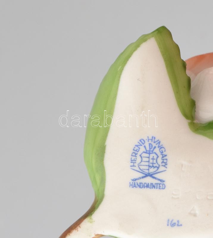 4db Herendi rózsa, lepattanásokkal, jelzett, 7,5x8 cm - Image 3