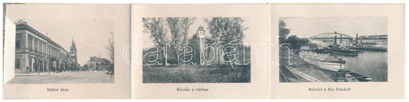 1914 Komárom, Komárnó; Új várkapu. Leporello belül vasútállomással, kikötővel / new castle gate. Leporello with railway station and ports - Image 3