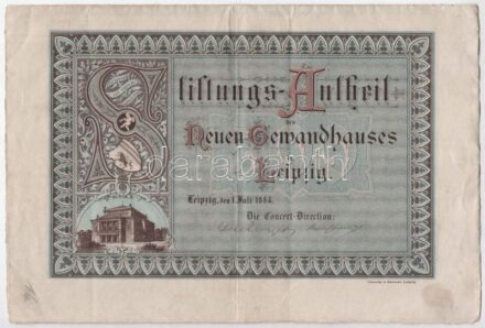 Német Birodalom / Lipcse 1884. 'Lipcsei Új Eladóház' alapítói részvénye T:III fo. / German Empire / 1884. 'Neues Gewandhauses in Leipzig' founders share C:VF spotted