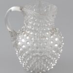 Régi bütykös kancsó, szakított, kopásnyomokkal, m: 18,5 cm