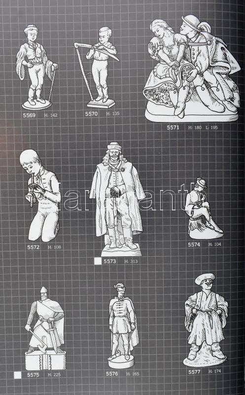 3 db Herendi porcelán forma katalógus edényekkel és figurákkal Rocaille, Osier, Figurines. - Image 3
