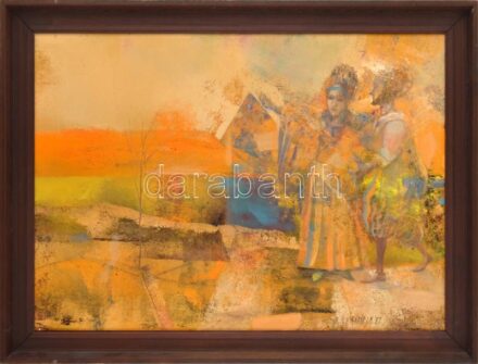 Kádár János Miklós (1939-): Ősszel. Olaj, farost, jelezve jobbra lent, hátoldalán autográf felirattal, fakeretben. 50×70 cm / oil on fibre board, signed lower right, with autograph description on the reverse, framed