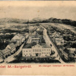 1901 Máramarossziget, Sighetu Marmatiei; látkép 1870-ben. Kaufman Ábrahám kiadása / in 1870 (EK)