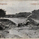 Lugos, Lugoj; árvíz pusztítása, a vasbetonhíd martalékai / flood, ruins of the bridge