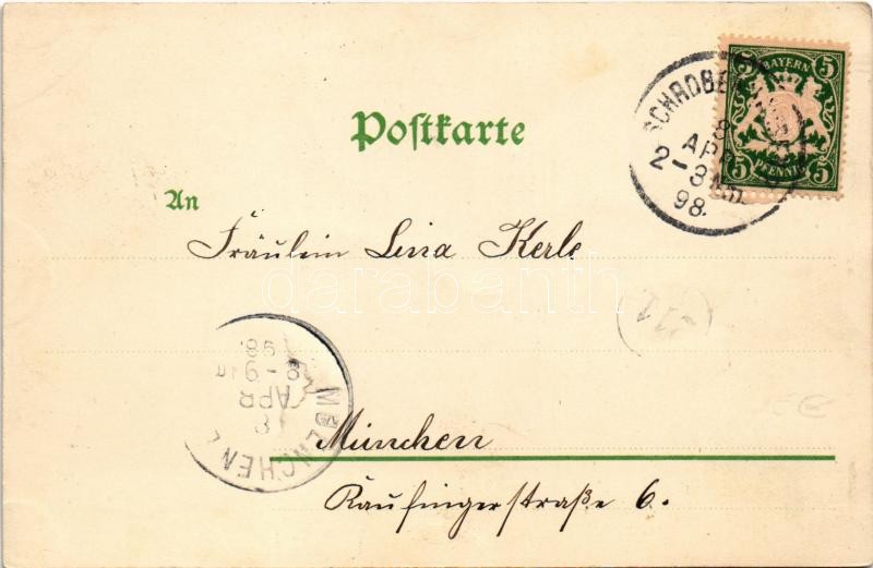 1898 (Vorläufer) Neckerei. Künstler-Postkarte der Deutschen Moden-Zeitung / Children art postcard. litho (b) - Image 2