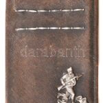 M. Kir. 310 Honvéd Gyalogezred ezüst jelvényes bőr tárca 19x8 cm