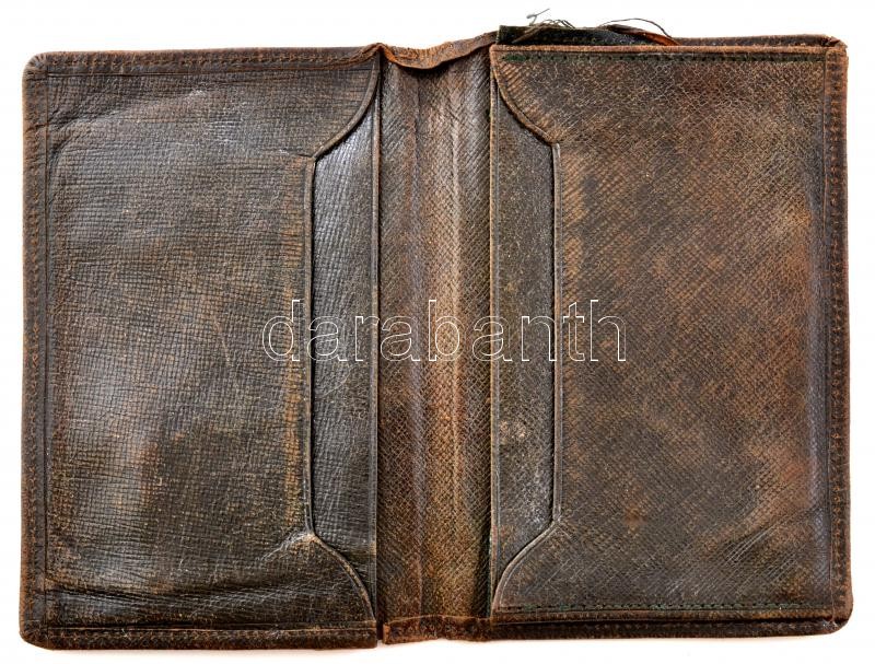 M. Kir. 310 Honvéd Gyalogezred ezüst jelvényes bőr tárca 19x8 cm - Image 2