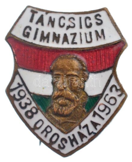 DN 'Táncsics Gimnázium Orosháza' zománcozott fém iskolai jelvény T:1- kis zománchiba