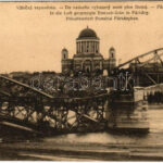 Párkány, Parkan, Stúrovo; felrobbantott Duna híd, szemben esztergomi Bazilika. Gondos Vilmos kiadása / destroyed bridge