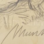 Munkácsy jelzéssel: Jelenet. Ceruza, papír. Paszpartuban. 33x24 cm - Image 2