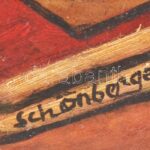 Schönberger jelzéssel: Olvasó nő. Olaj, farost. Fakeretben. 39,5x28 cm - Image 2