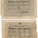 1849. 30kr 'Kossuth bankó' (2x) T:III- nagyobb szakadás, ragasztás Adamo G103