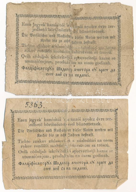 1849. 30kr 'Kossuth bankó' (2x) T:III- nagyobb szakadás, ragasztás Adamo G103 - Image 2