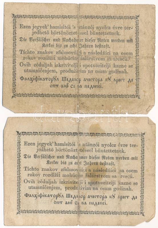 1849. 30kr 'Kossuth bankó' (2x) T:III- szakadás Adamo G103 - Image 2
