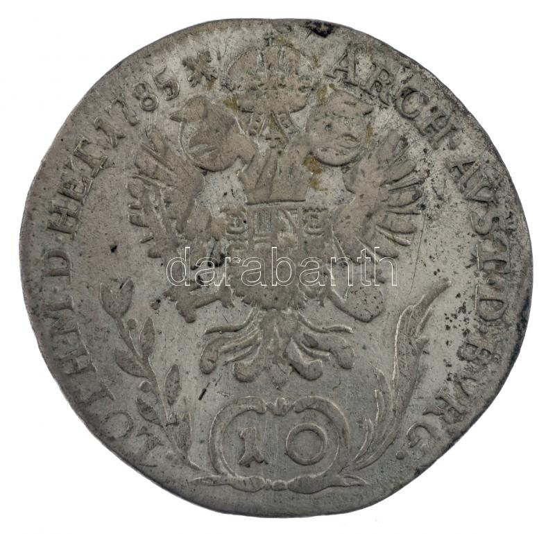 1785B 10kr Ag 'II. József' Körmöcbánya (3,67g) T:2- juszt. / Hungary 1785B 10 Kreuzer 'Joseph II' Kremnitz (3,67g) C:VF adjusted Huszár: 1887., Unger III.: 1332.a - Image 2