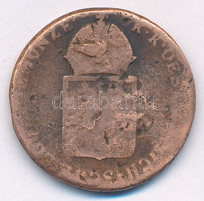 1816S 1kr Cu 'B 5K' beütéssel T:3 Unger III.:1406 - Image 2