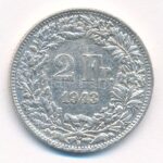 Svájc 1943. 2Fr Ag T:2 Switzerland 1943. 2 Francs Ag C:XF Krause KM#21