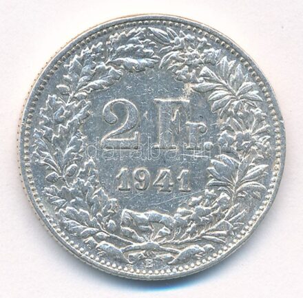 Svájc 1941. 2Fr Ag T:2,2- Switzerland 1941. 2 Francs Ag C:XF,VF Krause KM#21