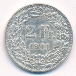 Svájc 1941. 2Fr Ag T:2,2- Switzerland 1941. 2 Francs Ag C:XF,VF Krause KM#21