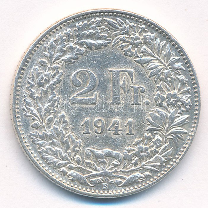 Svájc 1941. 2Fr Ag T:2,2- Switzerland 1941. 2 Francs Ag C:XF,VF Krause KM#21