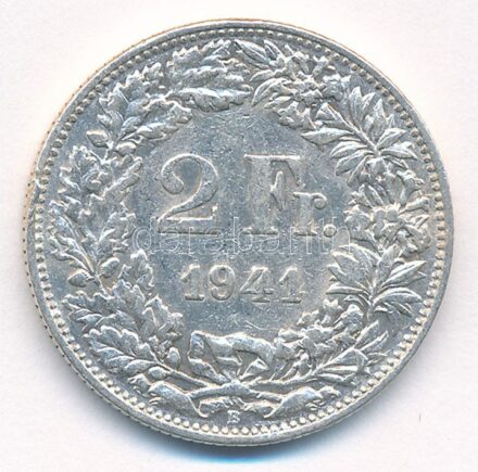 Svájc 1941. 2Fr Ag T:2,2- Switzerland 1941. 2 Francs Ag C:XF,VF Krause KM#21