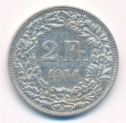 Svájc 1944. 2Fr Ag T:2 Switzerland 1944. 2 Francs Ag C:XF Krause KM#21