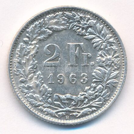 Svájc 1963. 2Fr Ag T:1-,2 Switzerland 1944. 2 Francs Ag C:AU,XF Krause KM#21