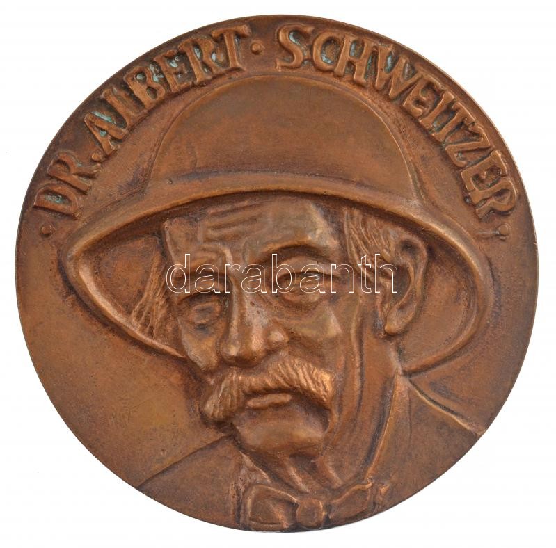 Ócsai Károly (1938-2011) DN 'Dr. Albert Schweitzer / Lambréné 1913-1988' kétoldalas, öntött bronz plakett (81mm) T:1-,2