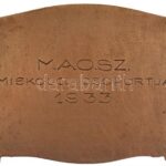 1933. 'MAOSZ Miskolci Csoportja 1933. / I. díj' bronz díjplakett (45mm) T:2 - Image 2