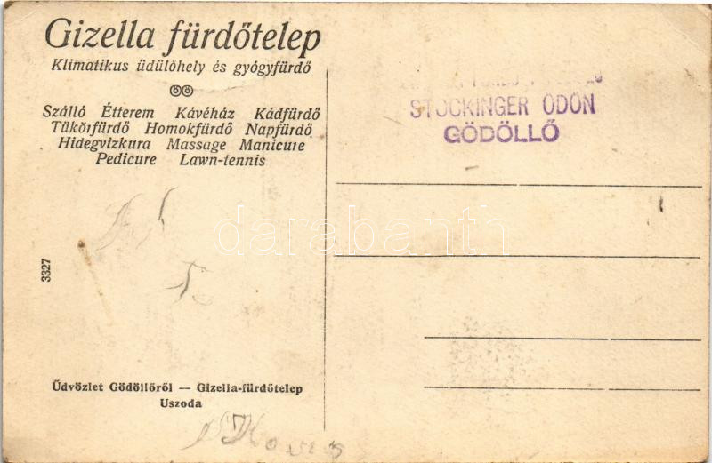 Gödöllő, Gizella fürdőtelep. Hátoldalon reklám (EK) - Image 2