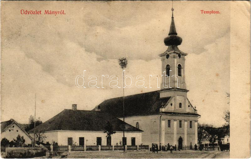 Mány, Református templom. Fleischmann Miksa kiadása (EK)
