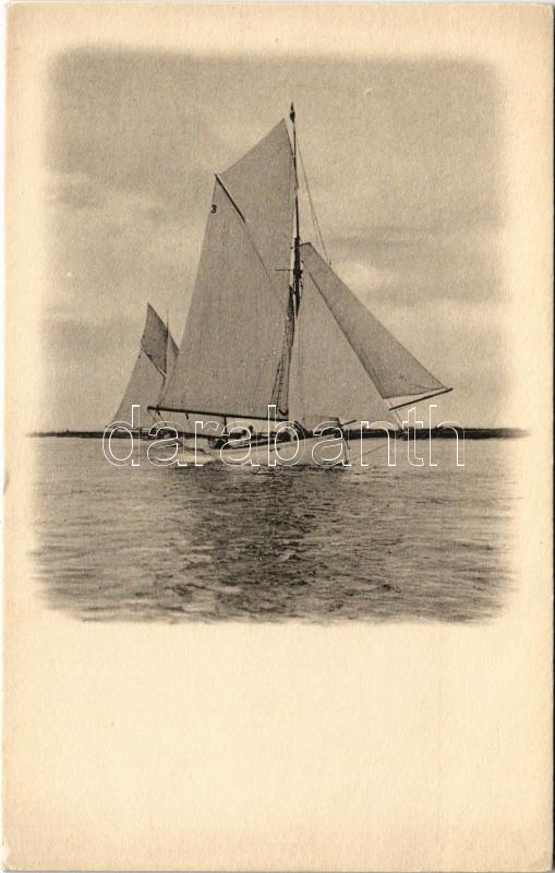 Osztrák-magyar haditengerészet matrózai vitorlás gyakorlat közben / K.u.K. Kriegsmarine Segelpraxis / WWI Austro-Hungary Navy mariners during sailing practice. No. 1912. Hipp, Hipp, Hurrah No. 5.