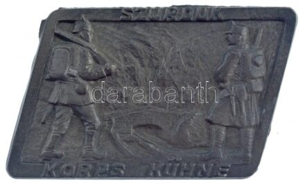 Osztrák-Magyar Monarchia 1916. 'Korps Kühne - Szurduk (Kühne Hadtest)' Zn sapkajelvény, 'MORZSÁNYI J. BUDAPEST IV' gyártói jelzéssel (34x54mm) T:1- / Austro-Hungarian Monarchy 1916. 'Korps Kühne - Szurduk (Kühne Hadtest)' Zn cap badge