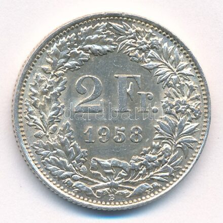 Svájc 1958. 2Fr Ag T:2 Switzerland 1958. 2 Francs Ag C:XF Krause KM#21