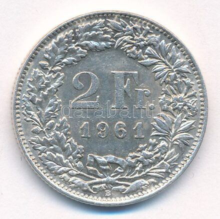 Svájc 1961. 2Fr Ag T:2 Switzerland 1961. 2 Francs Ag C:XF Krause KM#21