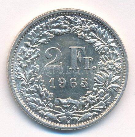 Svájc 1965. 2Fr Ag T:2 Switzerland 1965. 2 Francs Ag C:XF Krause KM#21