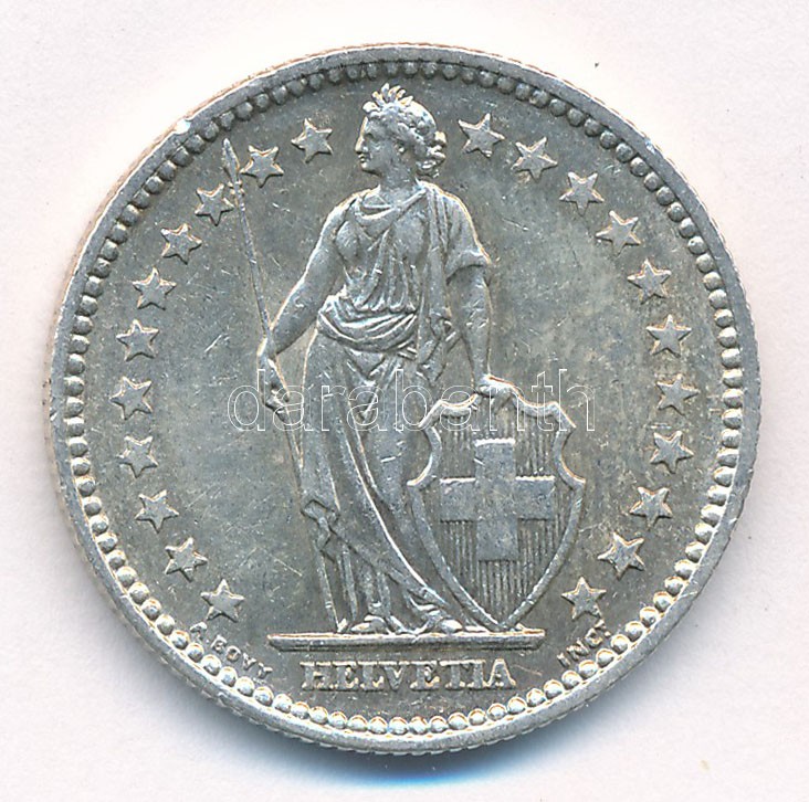 Svájc 1957. 2Fr Ag T:2 Switzerland 1957. 2 Francs Ag C:XF Krause KM#21 - Image 2