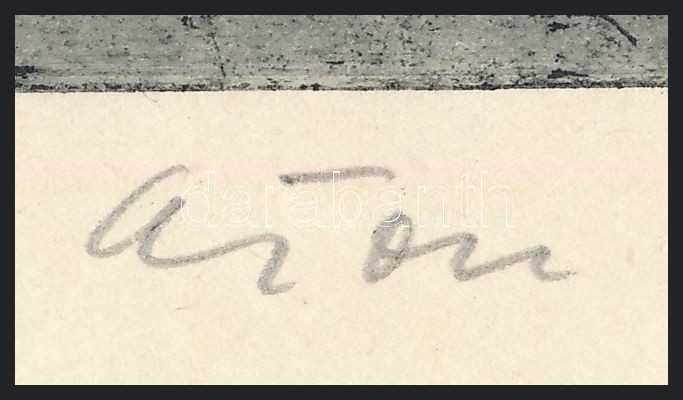 Áron Nagy Lajos (1913-1987): Romkert (Székesfehérvár). Rézkarc, papír, jelzett, 19x29,5 cm - Image 3