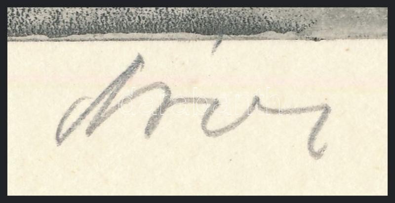 Áron Nagy Lajos (1913-1987): Nádvágók a Velencei-tónál. Rézkarc, papír, jelzett, 19,5x29,5 cm - Image 3