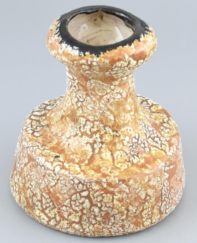 Retró kerámia váza, jelzett, hibátlan, m: 15,5 cm